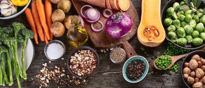 Ingredientes frescos e selecionados